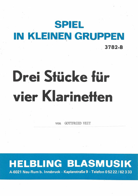 Drei Stücke für vier Klarinetten (1978)