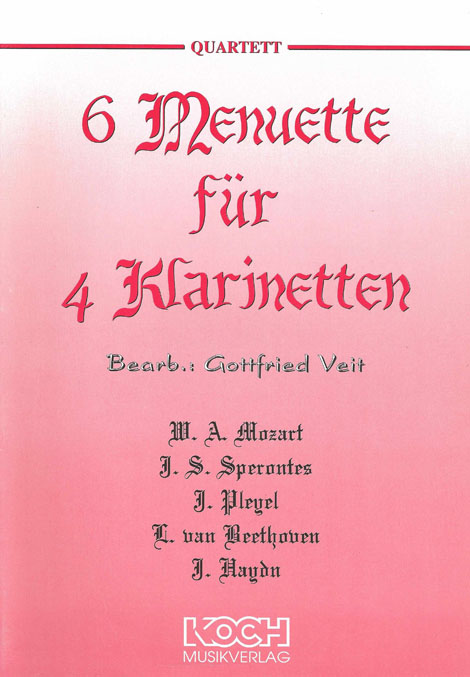 Sechs Menuette für vier Klarinetten (1996)